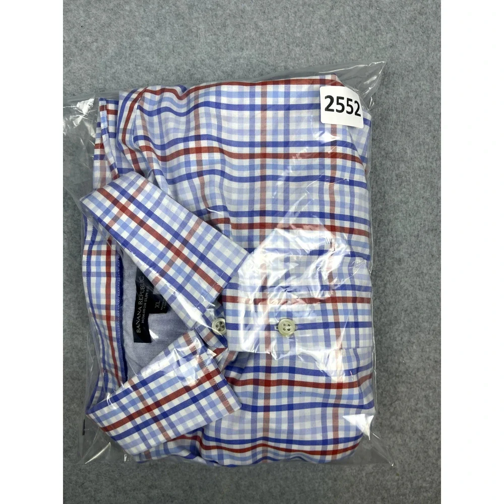 Banana Republic Shirt Mens XL Plaid Button Up Long Sleeve Preppy Business Casual
